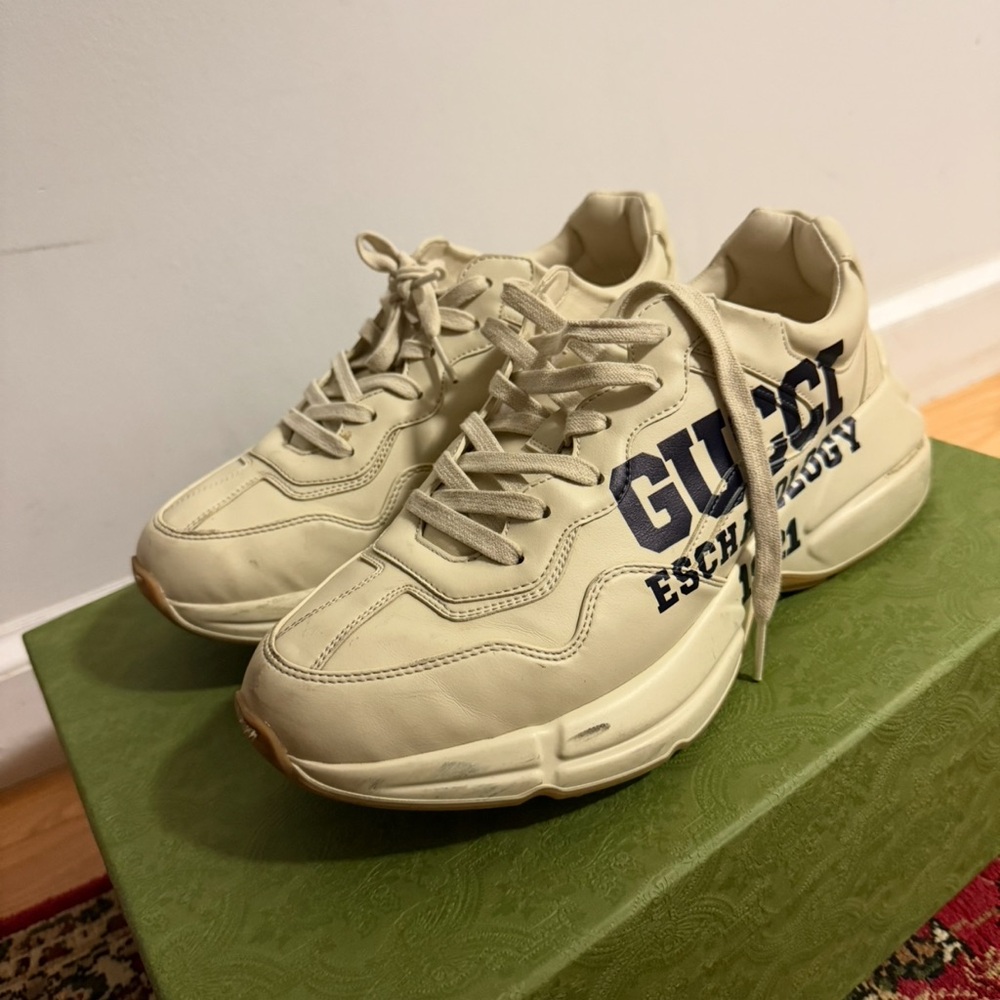 Gucci Cream Leather Sneakers